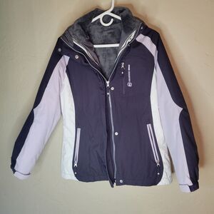 Free Country fur lined hooded 3 in 1 anorak ski/snow  jacket, size S